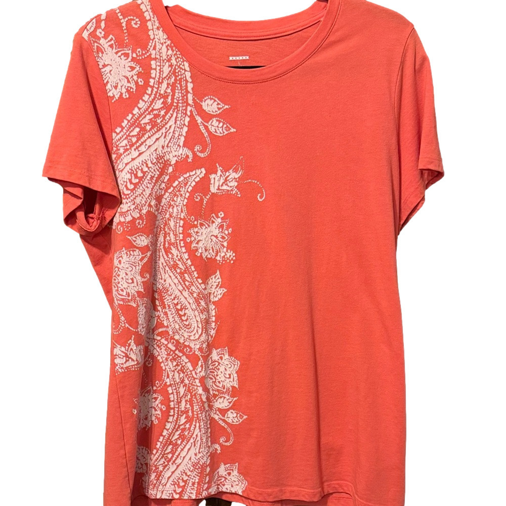 Coral Paisley Short Sleeve Tee